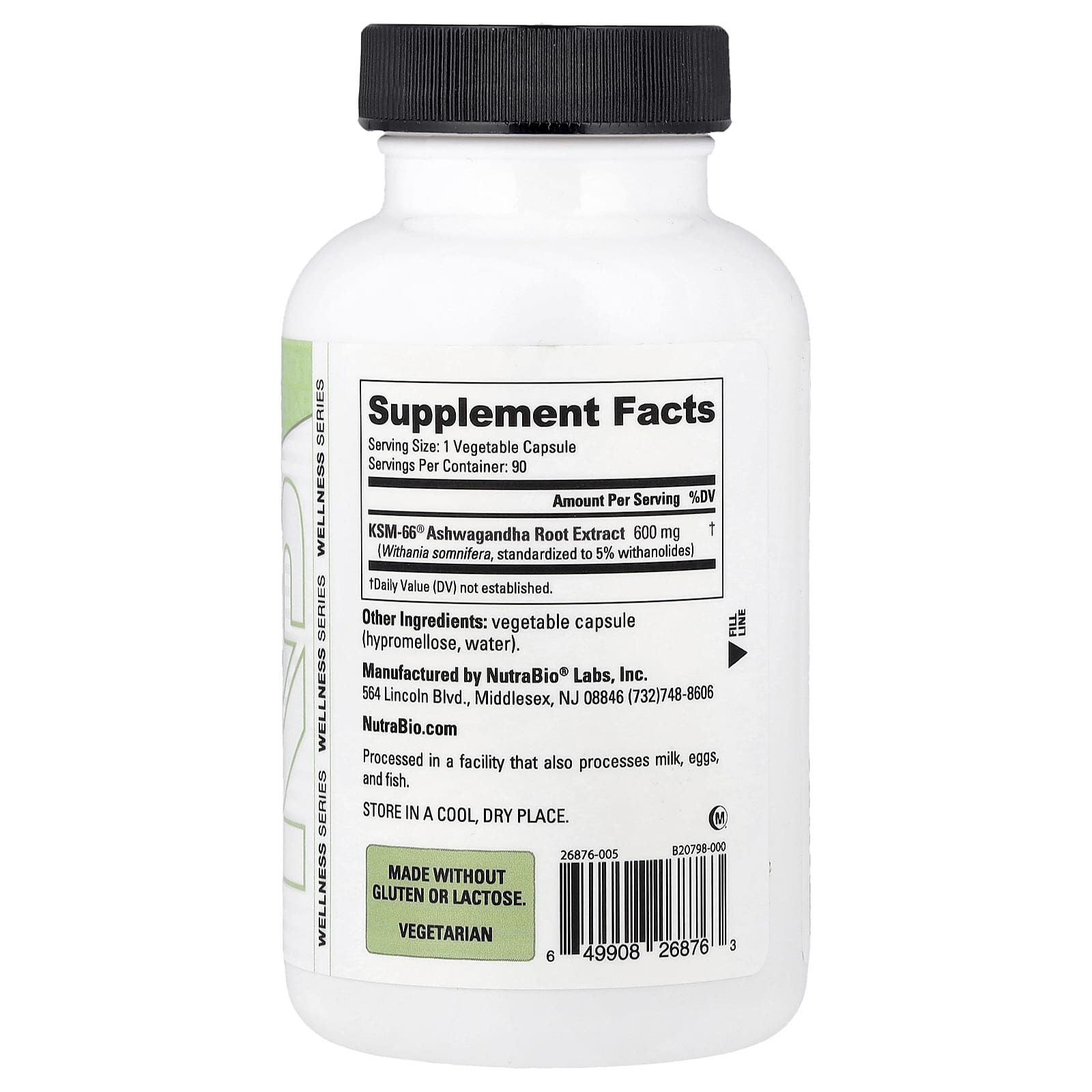 NutraBio, 南非醉茄 KSM-66，600 毫克，90 粒素食膠囊