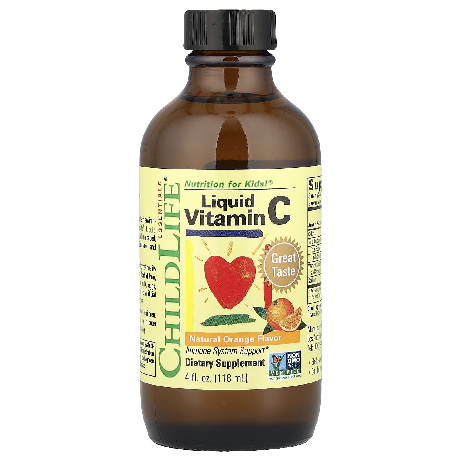 ChildLife Essentials, 液體維他命 C,天然橙味,4 液量盎司(118 毫升)
