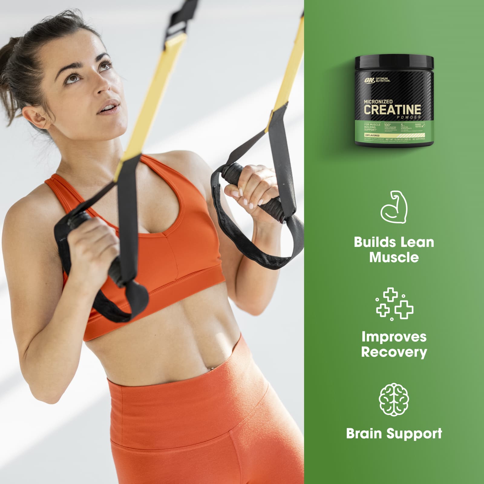 Optimum Nutrition, 肌酸粉，微粉化，天然原味，5000毫克，10.5盎司（300克）