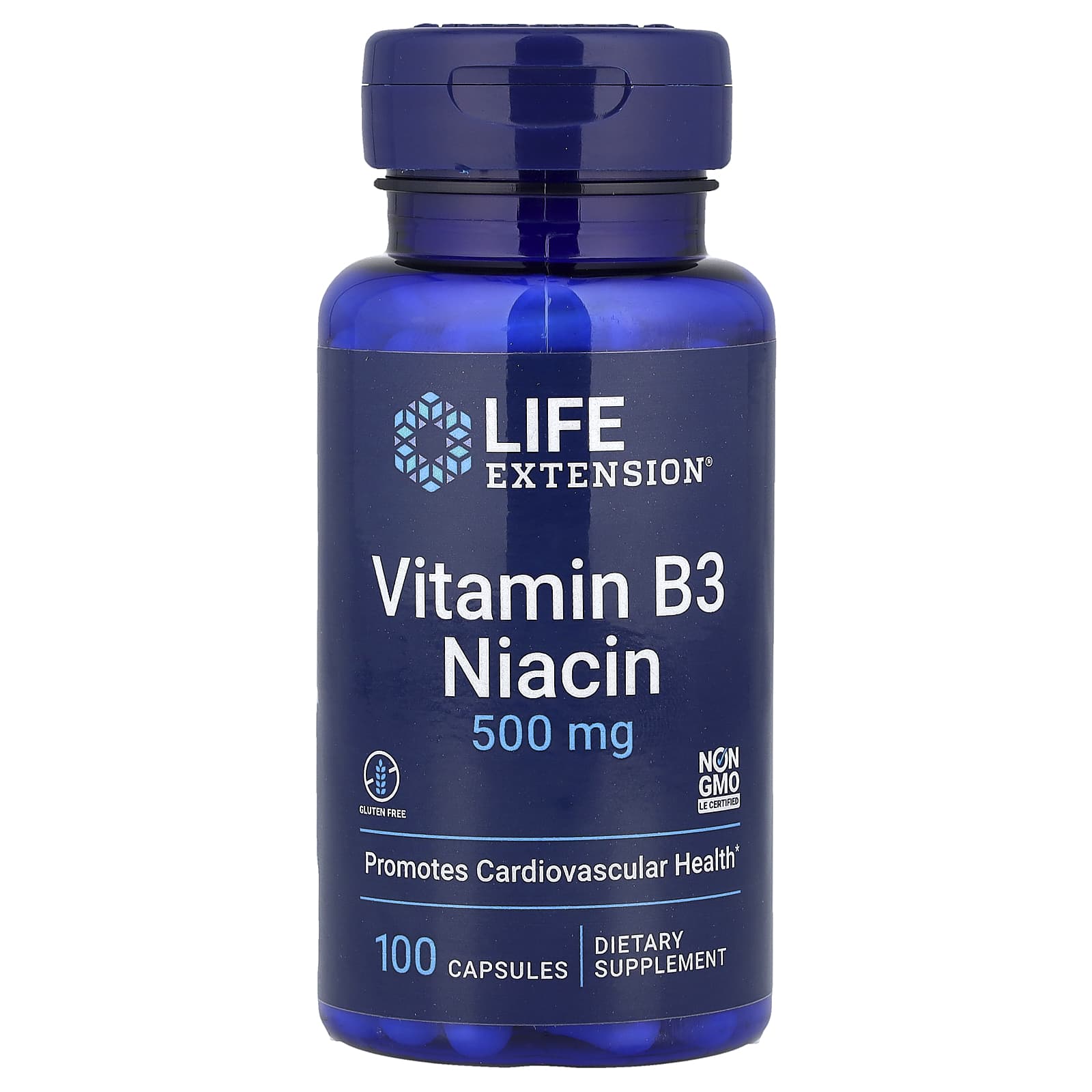 Life Extension, 維他命 B3 煙酸,500 毫克,100 粒素食膠囊