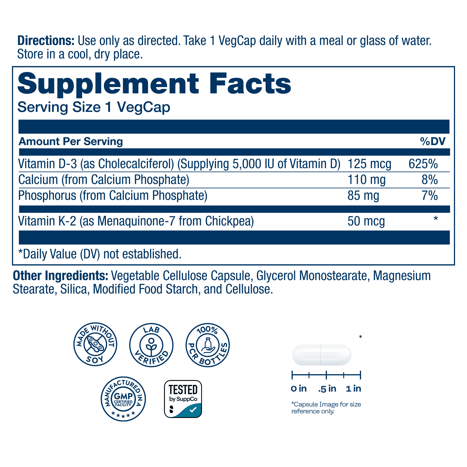 Solaray, 維他命 D3 + K2,無大豆,60 粒素食膠囊