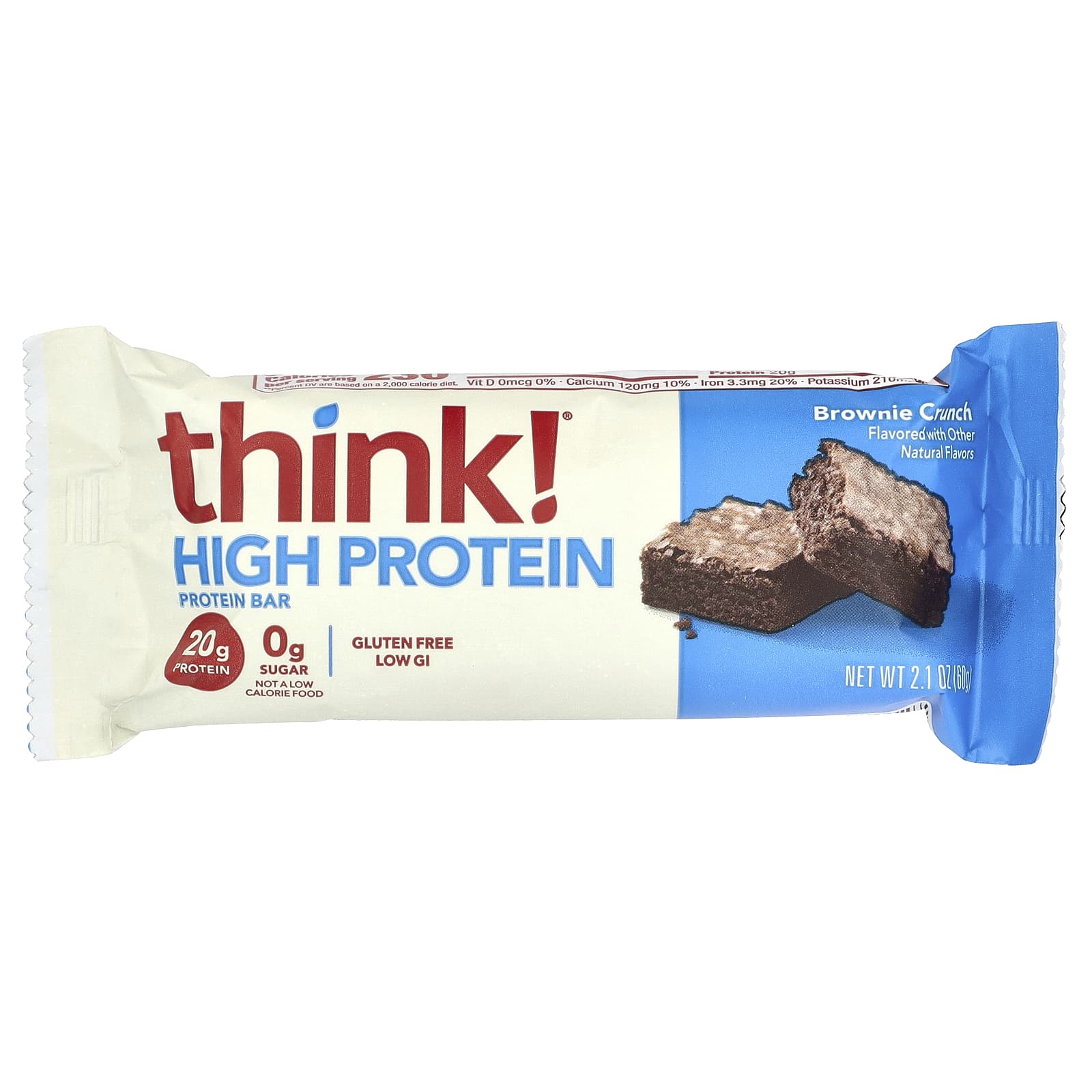 Think !, 高蛋白棒，Brownie Crunch，5 棒，每棒 2.1 盎司（60 克）