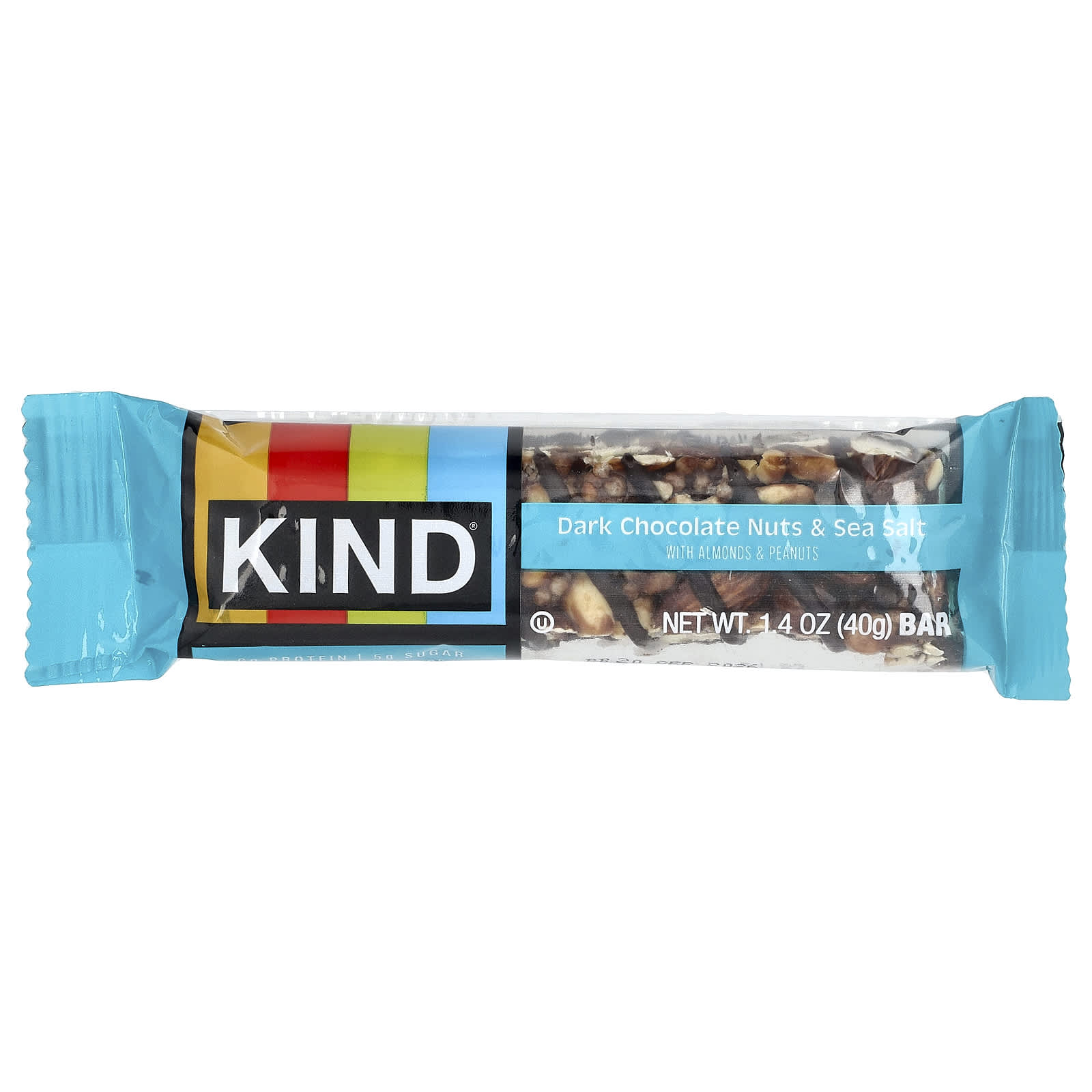 KIND Bars, 蛋白棒，黑巧克力堅果和海鹽，6 根，每根 1.4 盎司（40 克）