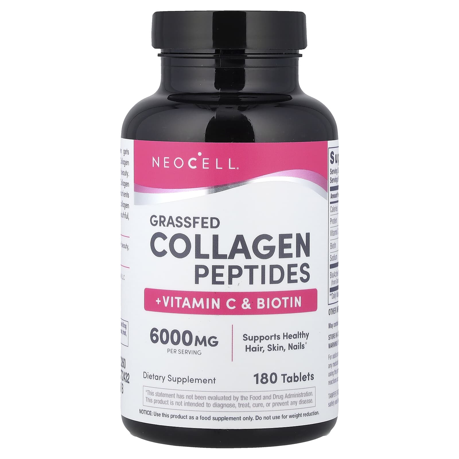 NeoCell, 超級膠原蛋白 + 維他命 C 和生物維他命，180 片