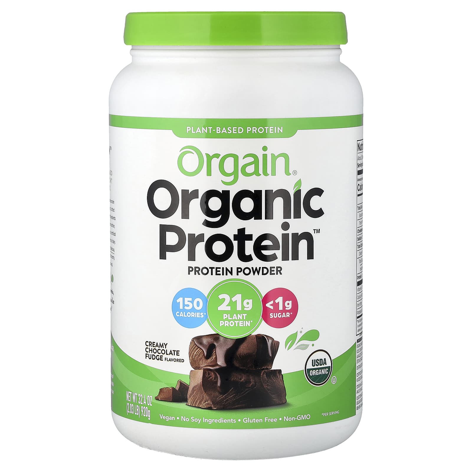 Orgain, 有機蛋白質™ 粉，奶油味巧克力軟糖，2.03 磅（920 克）