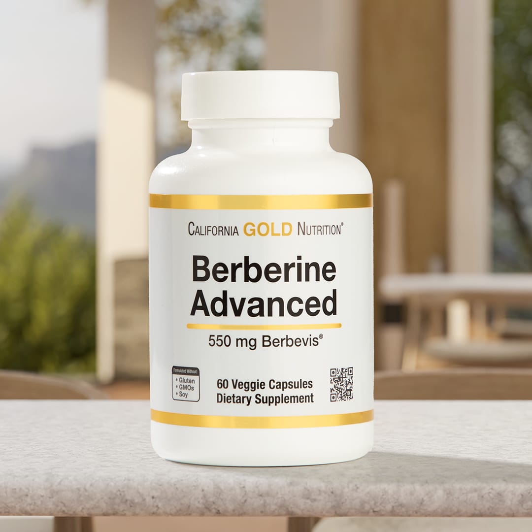 California Gold Nutrition, Berberine Advanced 小檗鹼素食膠囊,Berbevis Phytosome,含小檗鹼磷脂複合物和葵花卵磷脂,550 毫克,60 粒