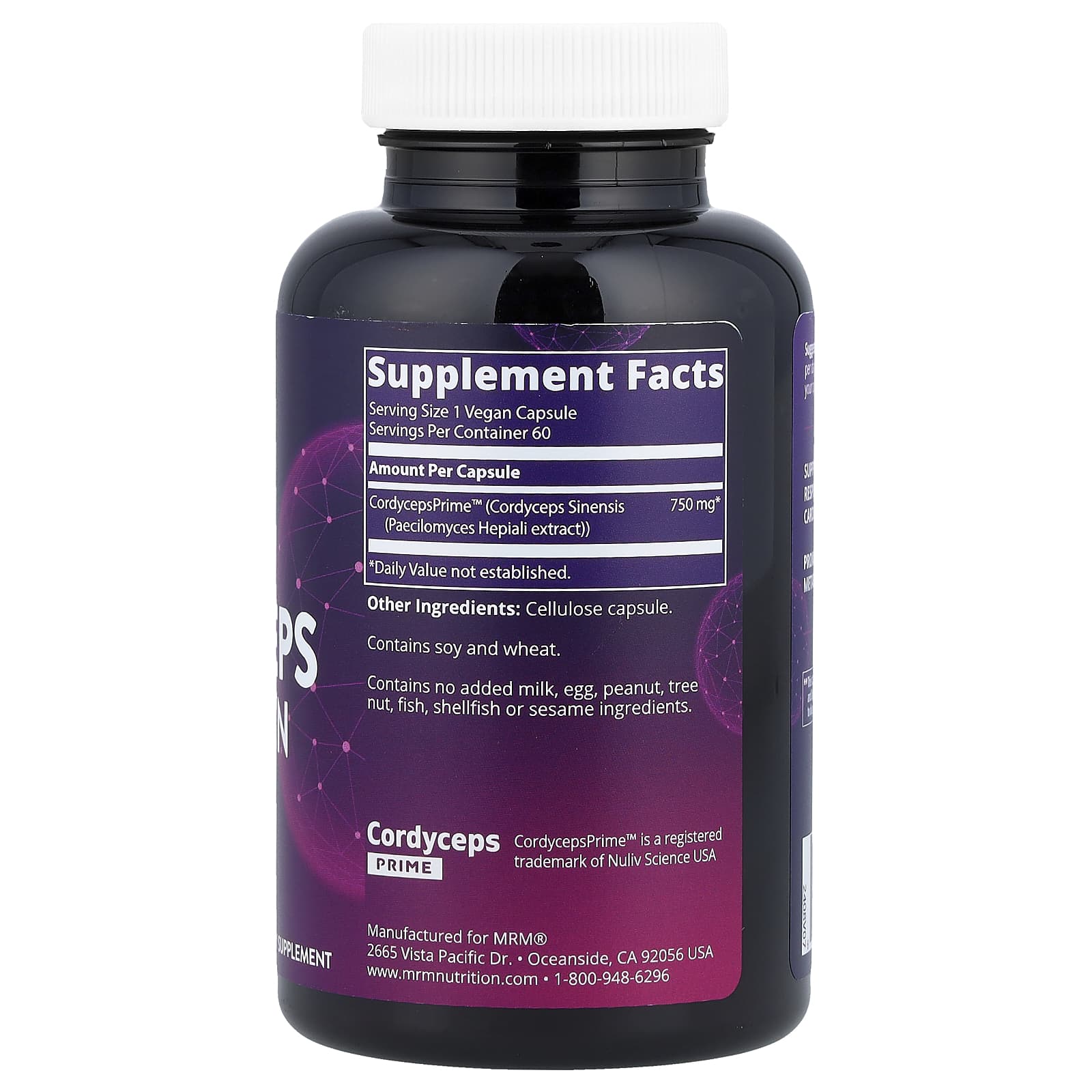 MRM Nutrition, 蟲草 CS-4 菌株全素膠囊，60 粒（每粒 750 毫克）