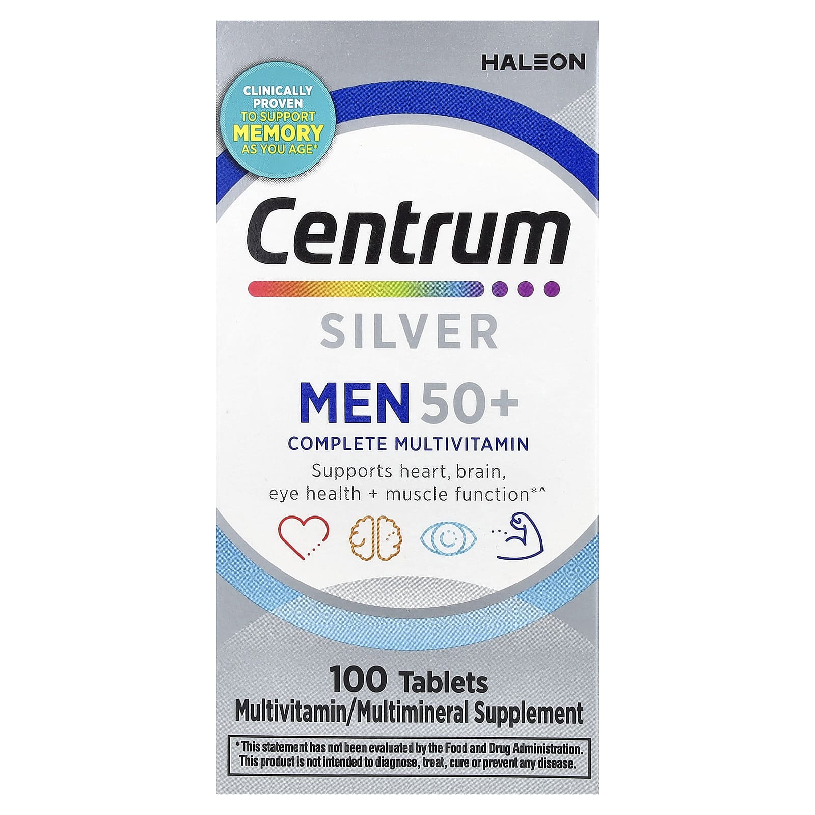 Centrum, Silver Men 50+,多面多維他命,100 片