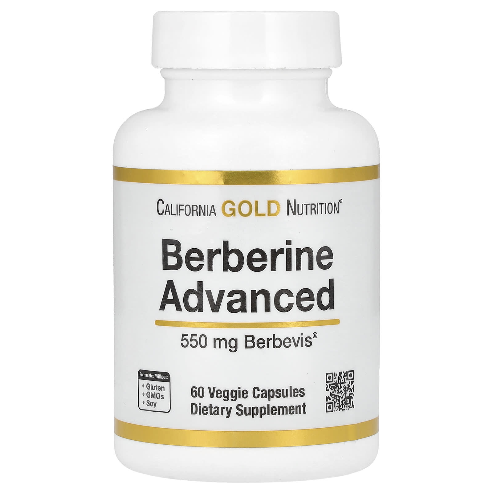 California Gold Nutrition, Berberine Advanced 小檗鹼素食膠囊,Berbevis Phytosome,含小檗鹼磷脂複合物和葵花卵磷脂,550 毫克,60 粒