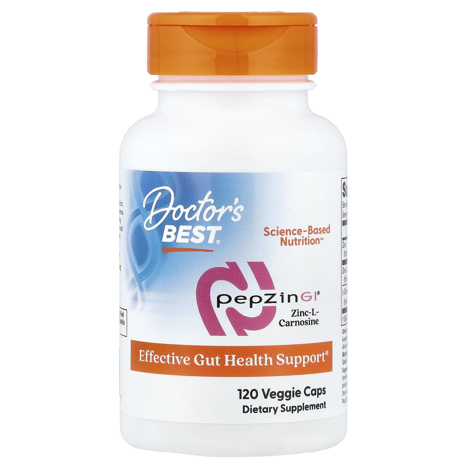 Doctor's Best, PepZin GI®，鋅-L-肌肽複合物，120 粒素食膠囊