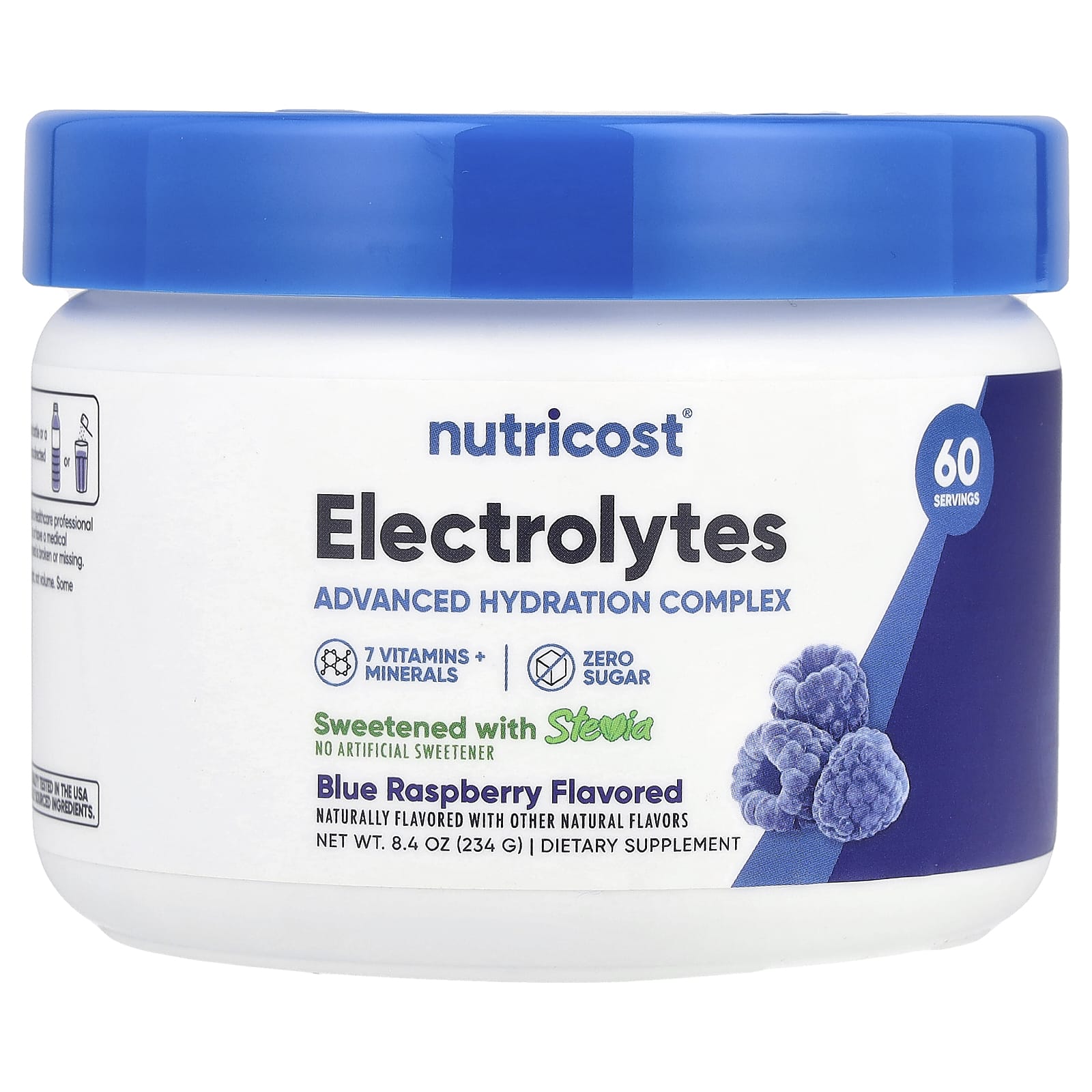 Nutricost, 電解質,高階補水複合物,藍樹莓味,8.4 盎司(234 克)