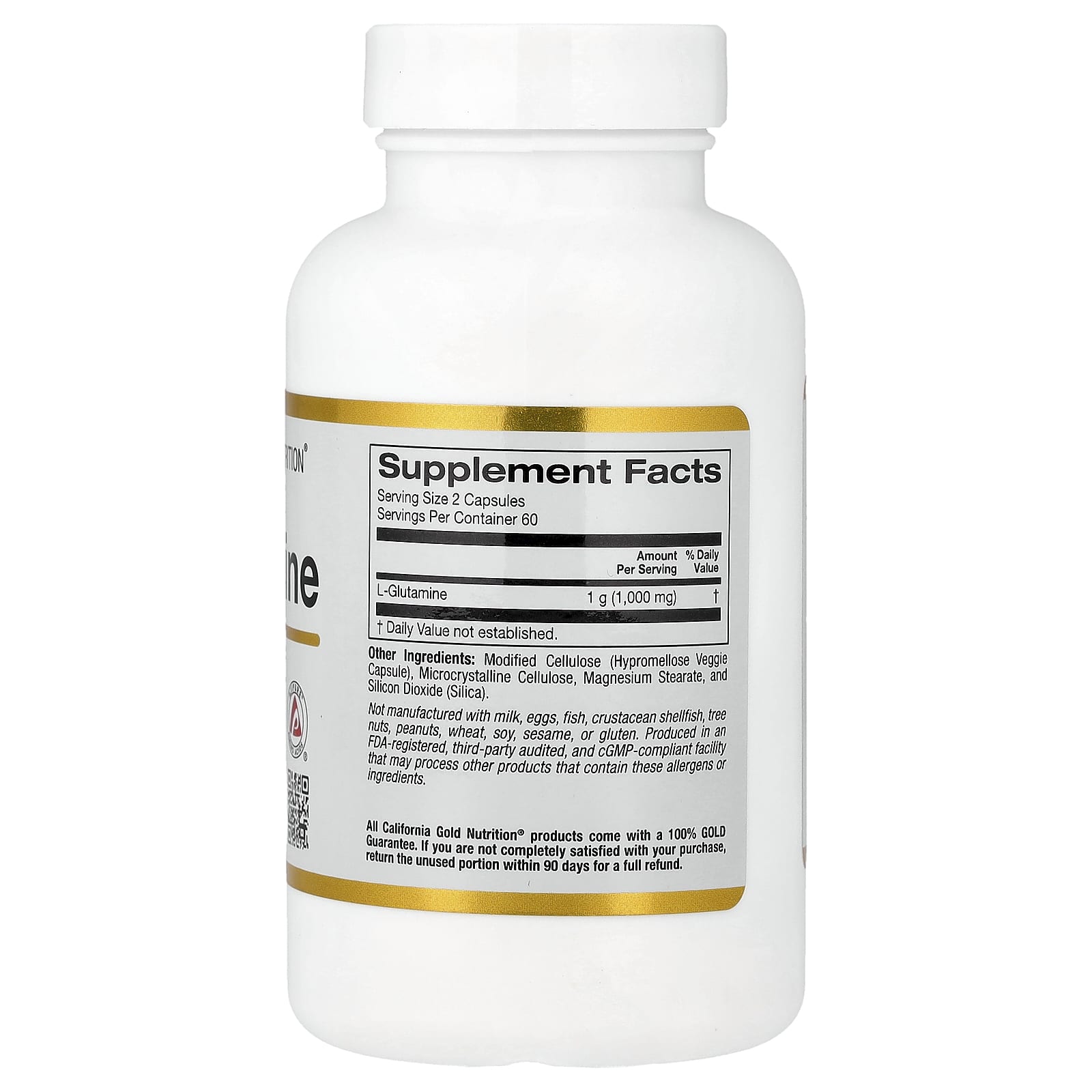 California Gold Nutrition, L-谷氨酰胺，AjiPure，120 粒素食膠囊（每粒 500 毫克）