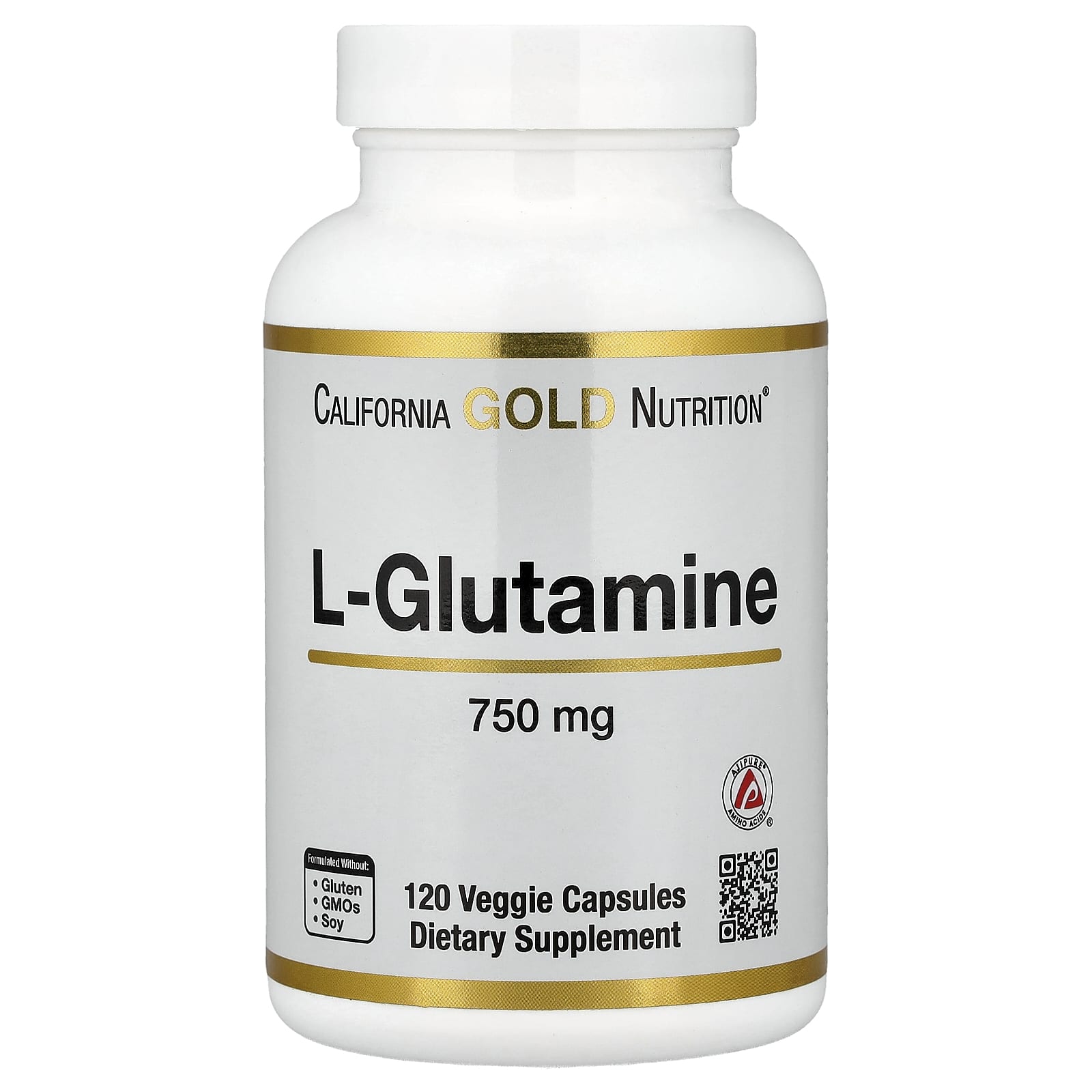 California Gold Nutrition, L-谷氨醯胺，750 毫克，120 粒素食膠囊