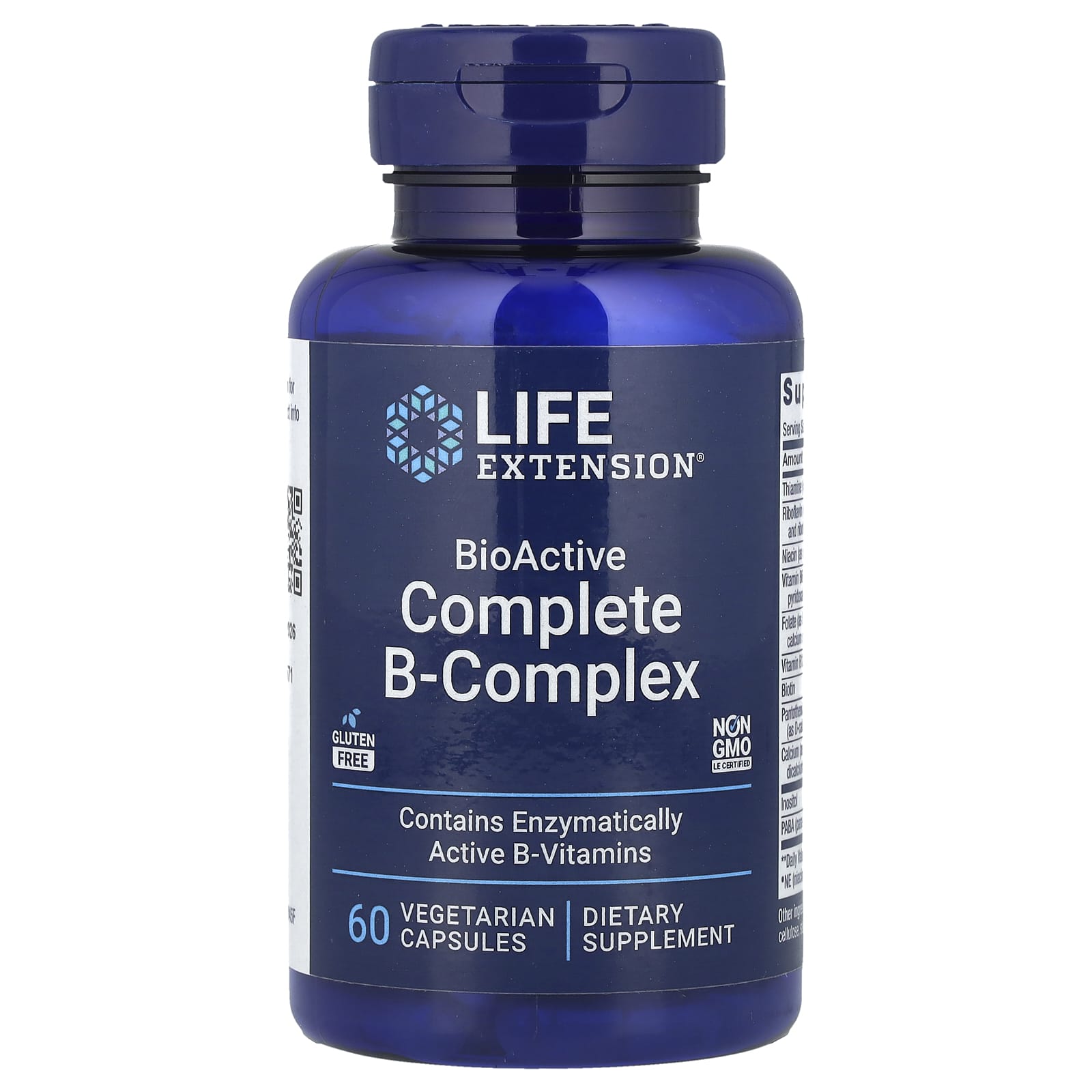 Life Extension, 生物活性全複合維他命 B，60 粒素食膠囊