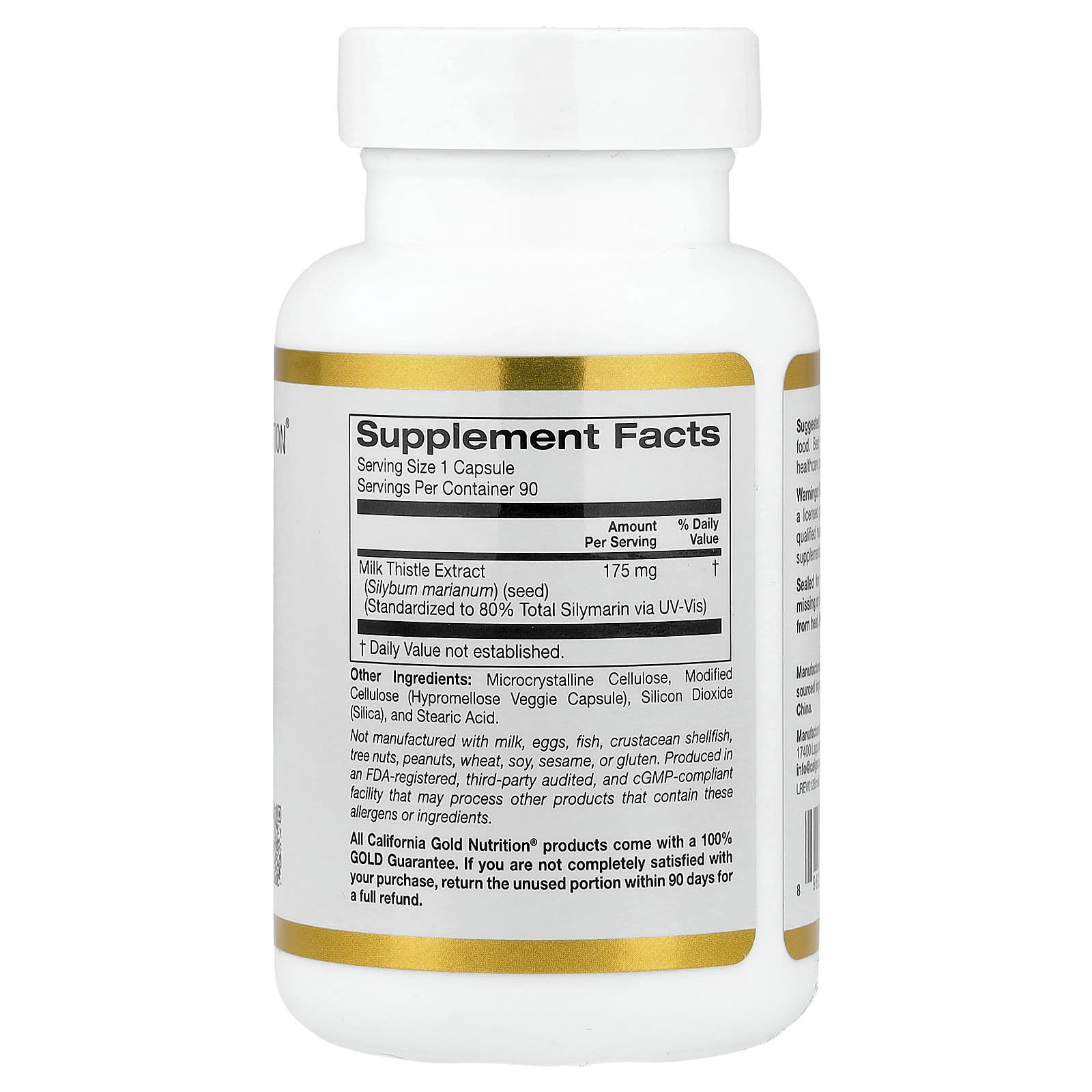 California Gold Nutrition, 水飛薊提取物，175 毫克，90 粒素食膠囊