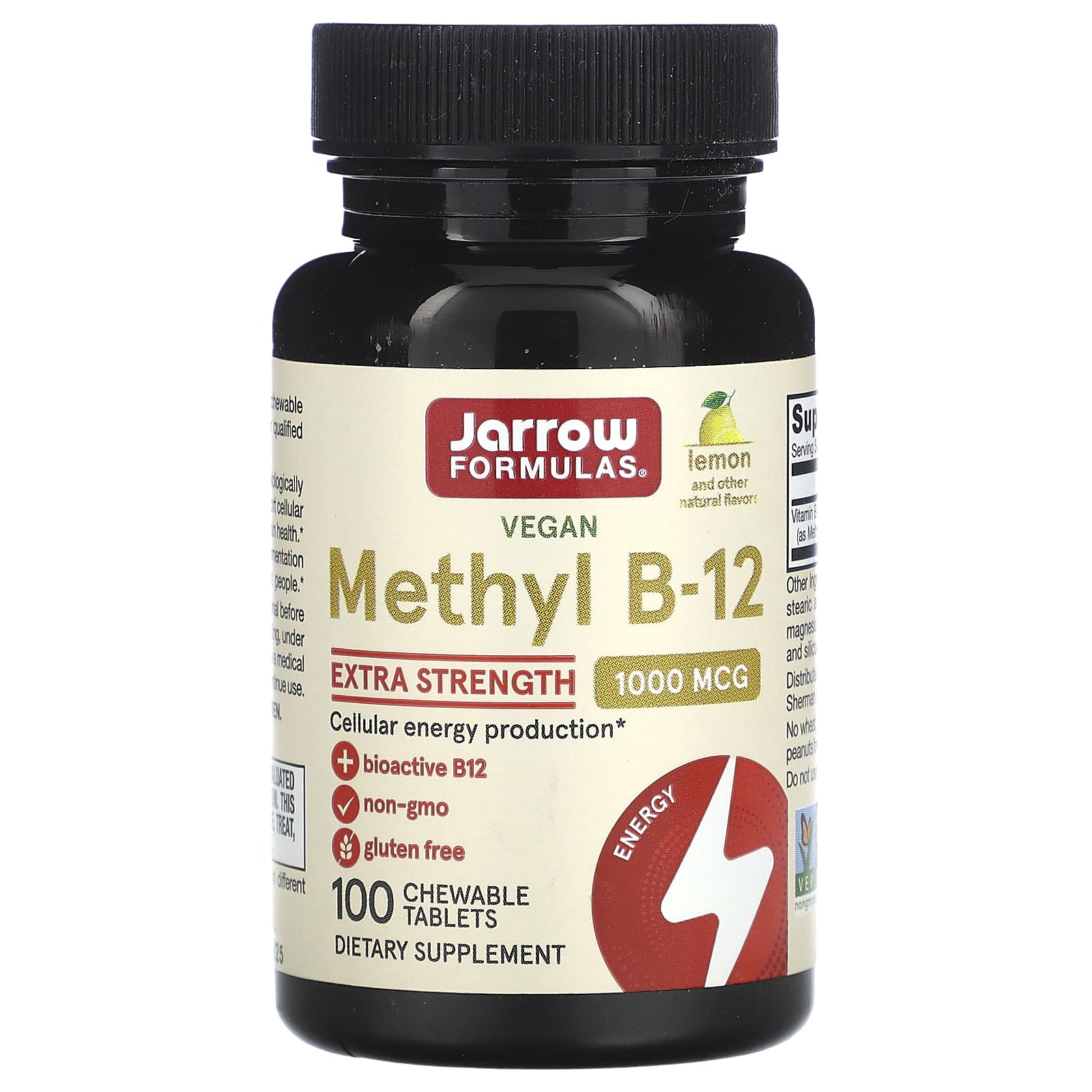 Jarrow Formulas, 甲基 B-12,檸檬味,1,000 微克,100 塊咀嚼錠劑