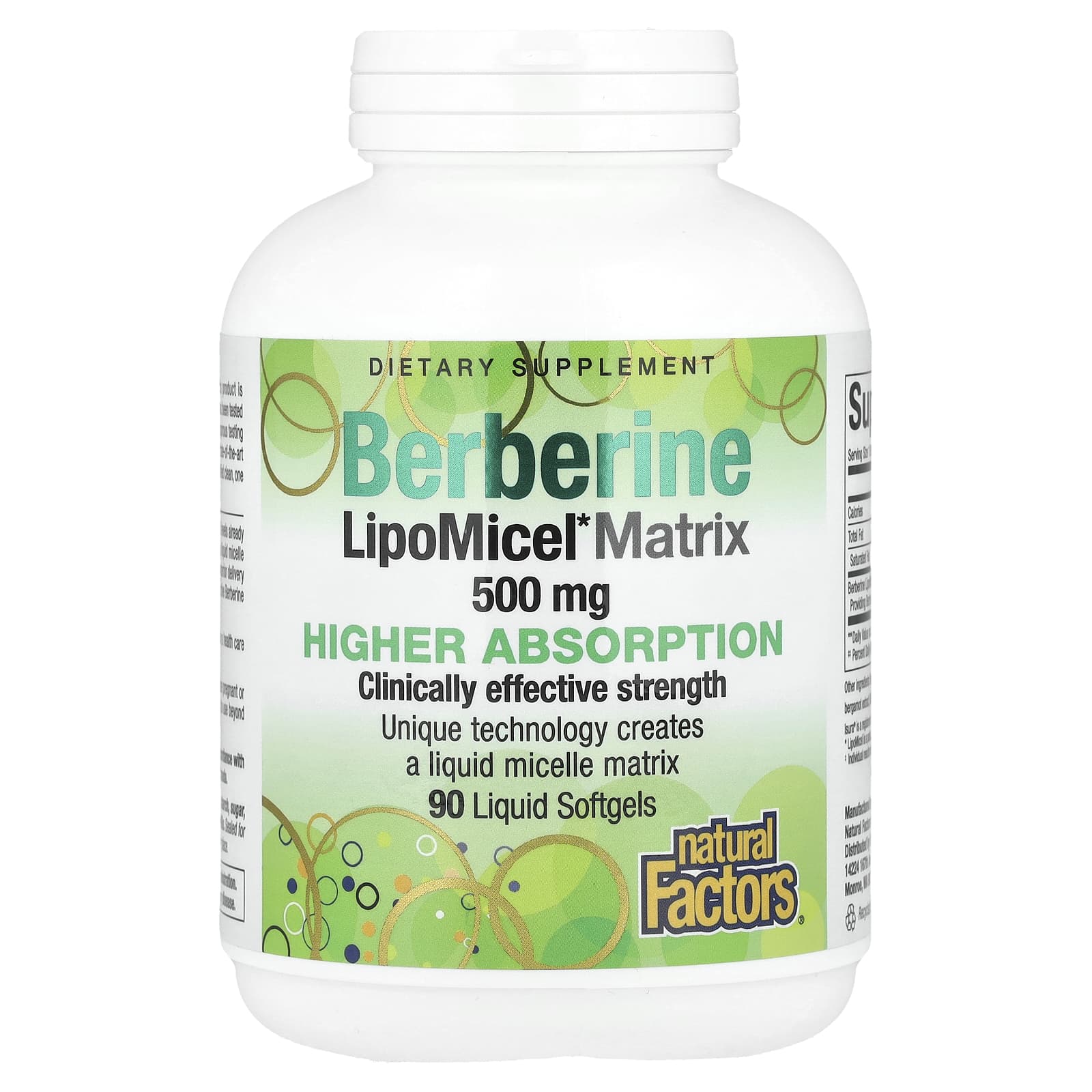 Natural Factors, Berberine LipoMicel Matrix，90 粒液體軟膠囊
