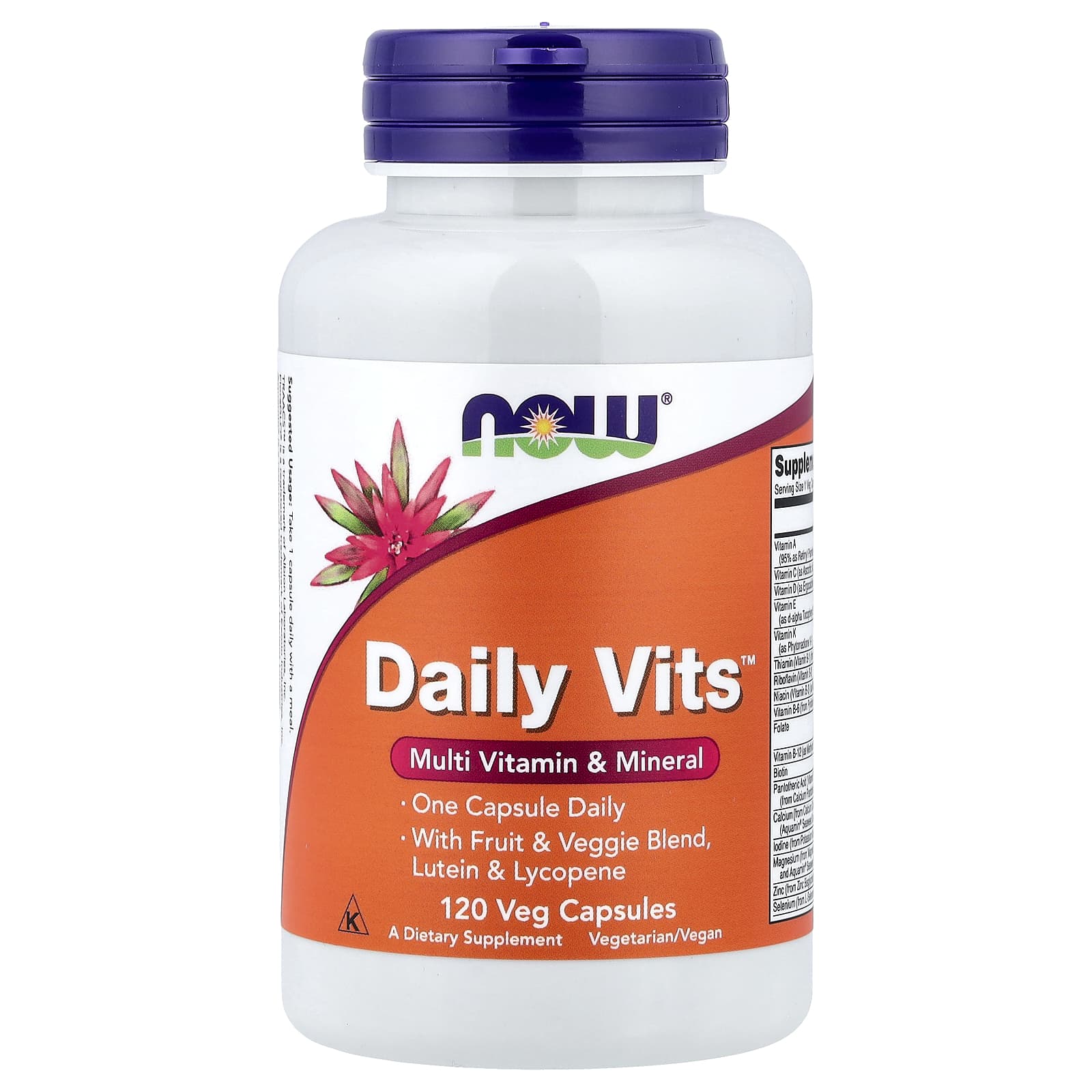 NOW Foods, Daily Vits™,多維他命和礦物質,120 粒素食膠囊