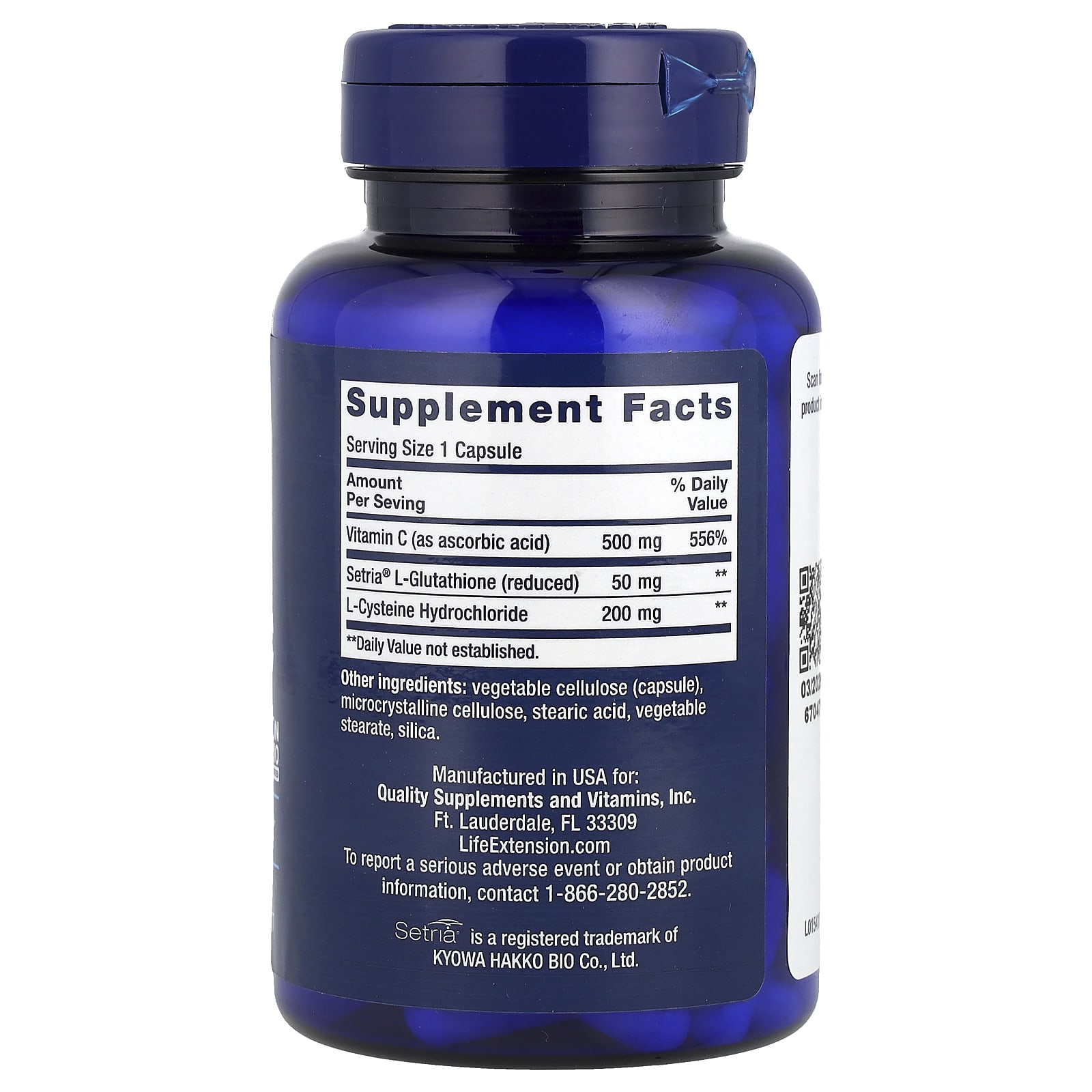 Life Extension, 谷胱甘肽,半胱氨酸和維他命 C,100 粒膠囊