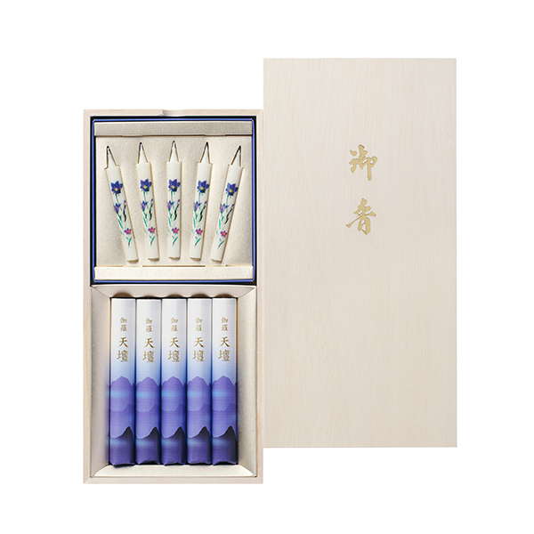 松栄堂 伽羅天壇線香與繪蠟燭禮盒