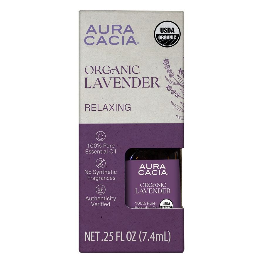 Aura Cacia Organic Lavender Essential Oil, Boxed 0.25 fl. oz.